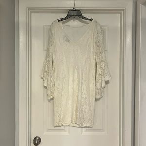Lulu’s Allure Em Lace Bell Sleeve Dress